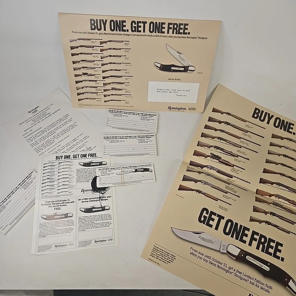1990 Remington Shotguns Store Counter Display,‎ Poster,  And Promo Items